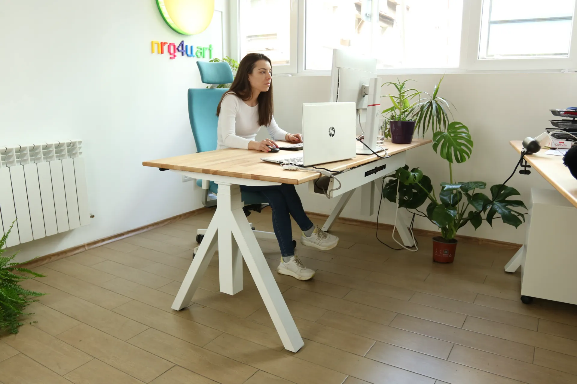 Premium Oak Desk Setup for Creatives